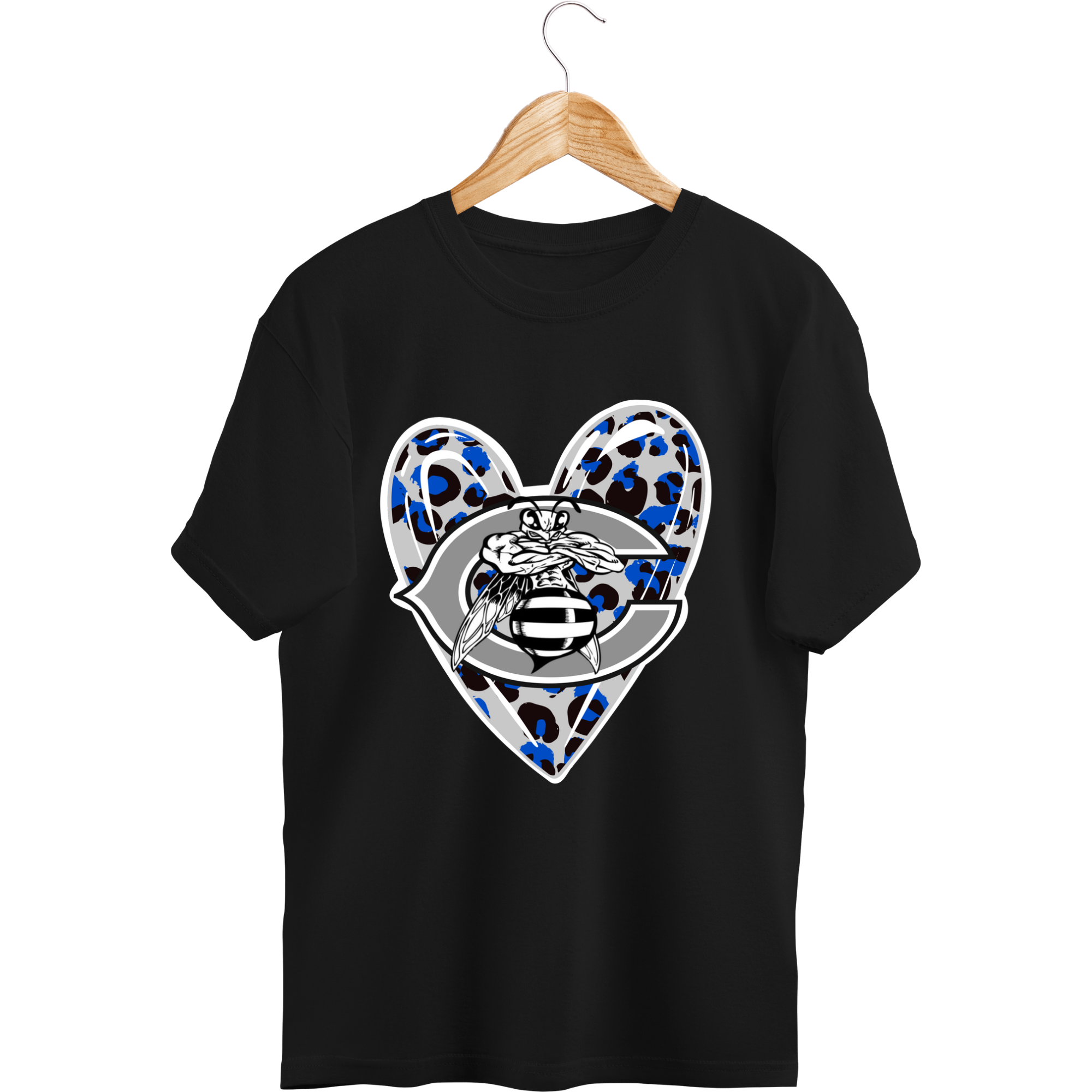 Colcord Leopard Heart Design T-Shirt