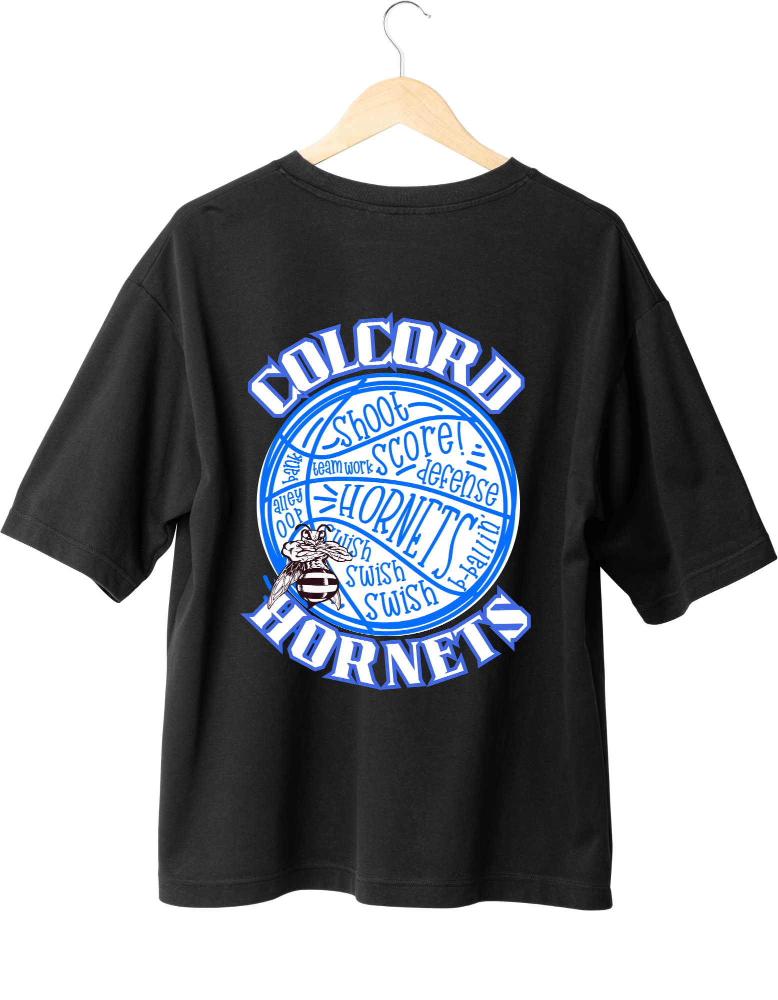Colcord Basketball Blue Design T-Shirt