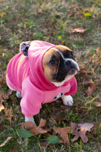 Velour Dog Jacket Hoodie (Pink & Navy)